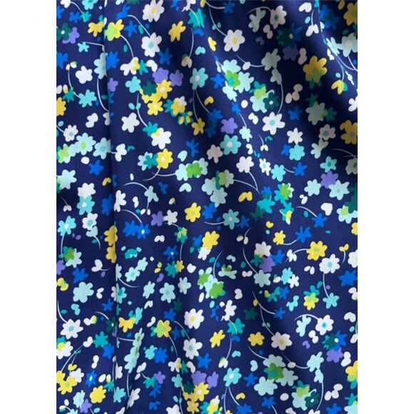 Donna Morgan Blue And Yellow Small Floral V Neck Midi Dress NWOT Sz 18W - Picture 4 of 7